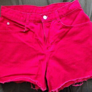 LEE Vintage Modern, Size 8MED NWT Risky Red Denim High Rise Jean Cut Off Shorts